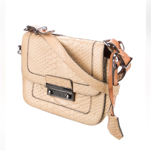 Barbara Bui Tan Python With Metal Details Crossbody Bag O/S - Picture 2 of 14